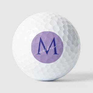 Monogram Purple Modern Elegant  Golf Balls