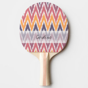 Monogram Purple Orange Ikat Chevron Zig Zag Pattrn Ping Pong Paddle