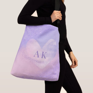 Monogram Purple Pink Gradient Heart Crossbody Bag