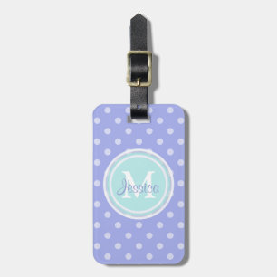 Monogram Purple Polkadot Luggage Tag