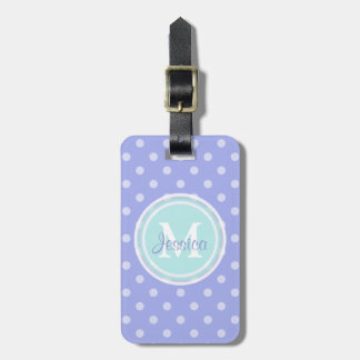 Monogram Purple Polkadot Luggage Tag