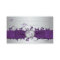 Monogram Purple Silver Floral Place Card
