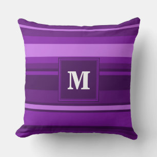 Monogram purple stripes cushion