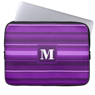 Monogram purple stripes laptop sleeve