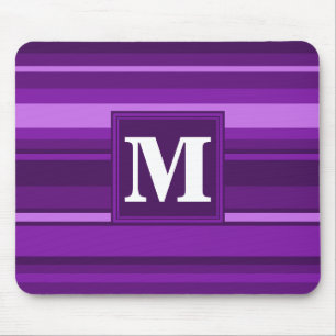 Monogram purple stripes mouse mat