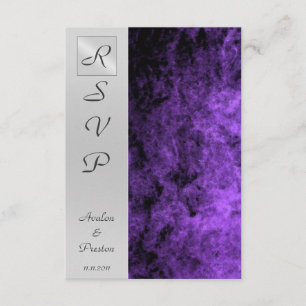 Monogram Purple Texture Rsvp Invitation