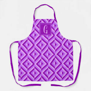 Monogram Purple Three-Tone Diamond Pattern Apron