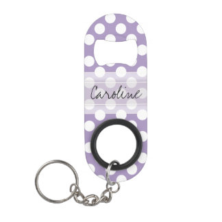 Monogram Purple White Trendy Fun Polka Dot Pattern