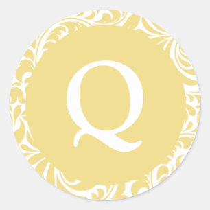 Monogram Q Antique Gold Wedding Monograms Invitati Classic Round Sticker