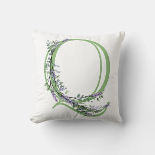 Monogram Q Lavender Eucalyptus Cushion
