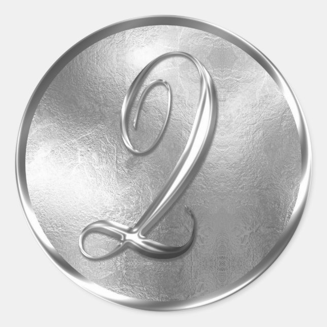 Monogram Q NONMETALLIC Silver Envelope Seal (Front)