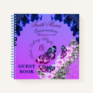 Monogram Quinceañera 15 And Taking Flight Guest Notebook