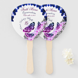 Monogram Quinceañera 15 Taking Flight Butterfly Hand Fan