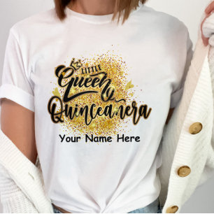 Monogram Quineceanera Queen a 15th Birthday Girl T-Shirt
