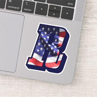 Monogram R American Flag Letter R Initial USA