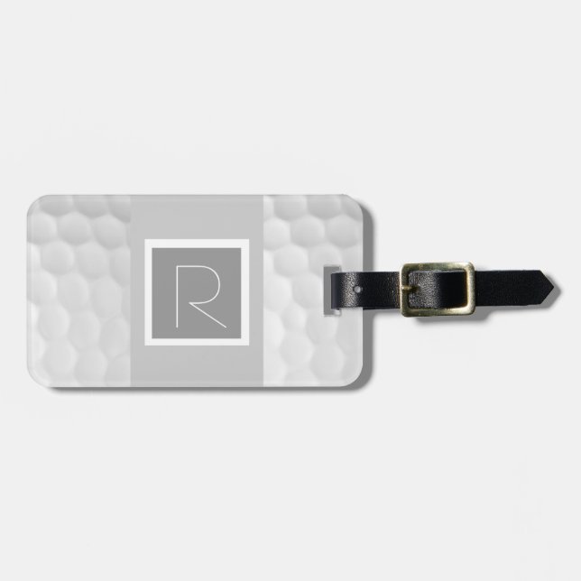 Monogram R Golf Ball Luggage Tag (Front Horizontal)
