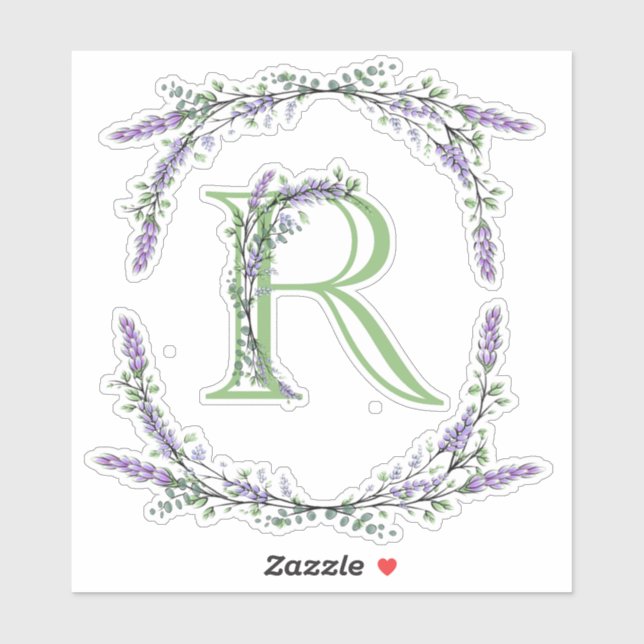 Monogram R Lavender Eucalyptus (Sheet)