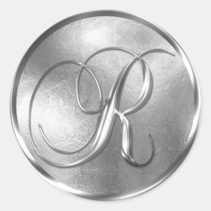 Monogram R NONMETALLIC Silver Envelope Seal