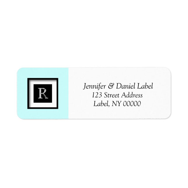 Monogram R Personalised Return Address Label (Front)