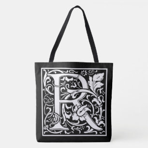 Monogram R Reversible B&W Tote Bag All-Over Print