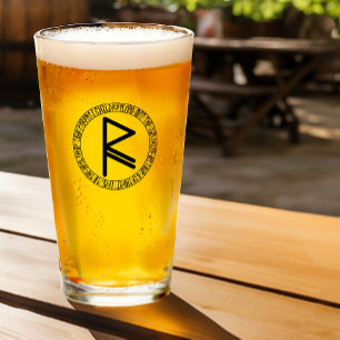 Monogram R - Viking Style - Pint Glass