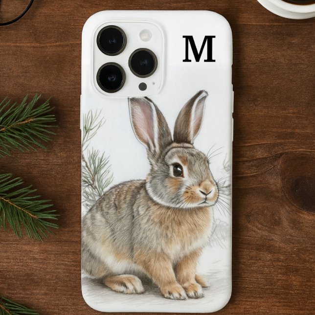 Monogram Rabbit and Pine  Case-Mate iPhone Case (Creator Uploaded)