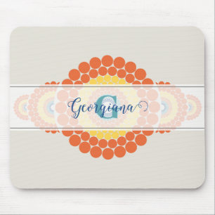Monogram Radiant Aegean Summer Ornamental Mandala Mouse Mat