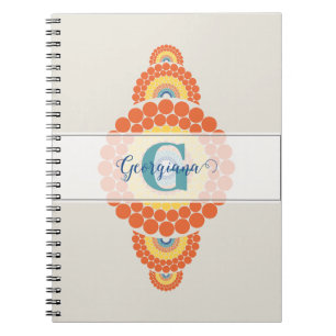 Monogram Radiant Aegean Summer Ornamental Mandala Notebook