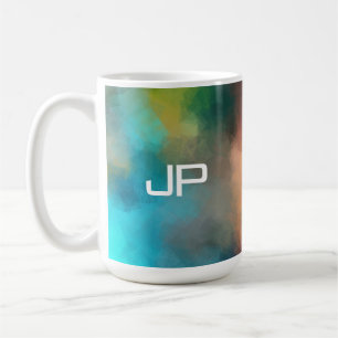 Monogram Rainbow Colours Colourful Abstract Templa Coffee Mug