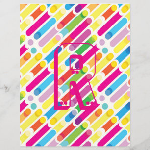 Monogram Rainbow Diagonal Lines Pattern Pop Art