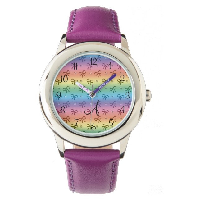 Monogram rainbow diamonds and bows watch (Front)