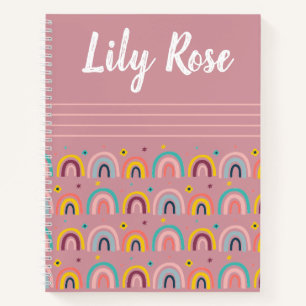 Monogram Rainbow Pink Notebook