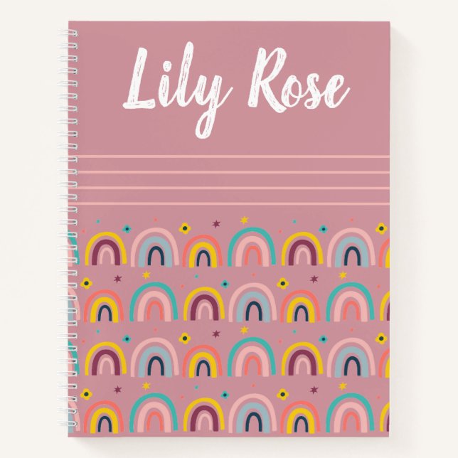 Monogram Rainbow Pink Notebook (Front)