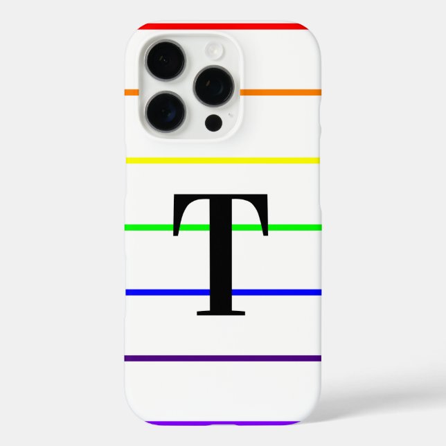 Monogram Rainbow Stripes Case-Mate iPhone Case (Back)