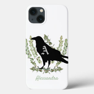 Monogram Raven Spirit Animal Personalised iPhone 13 Case