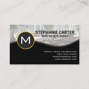 Monogram   Real Estate Agent   Home Renovations Business Card