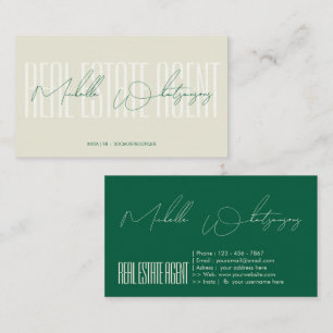 Monogram REAL ESTATE AGENT modern script Business Card