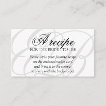 Monogram Recipe Request Bridal Shower