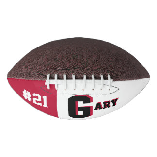Monogram Red and Black American Football