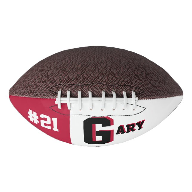 Monogram Red and Black American Football (Front)