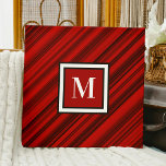 Monogram Red and Black Diagonal Stripes Canvas Print<br><div class="desc">A stylish red and black diagonal pattern with a white monogram in a black frame. This popular design can be personalised by editing the monogram in the text box or delete for no text.</div>