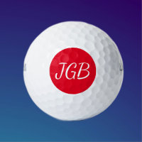 Monogram Red and White or Choose Colour Background
