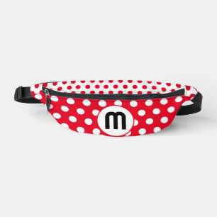 Monogram Red and White Polka Dots or Custom Colour Bum Bags