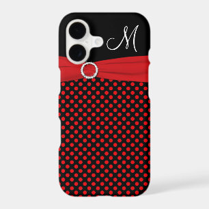 Monogram Red Black White Polka Dots iPhone 7 Case