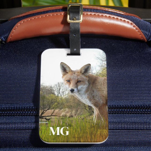  Monogram Red Fox Wildlife and Nature Luggage Tag (Front Insitu 2)