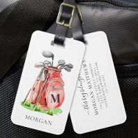 Monogram Red Golf Bag