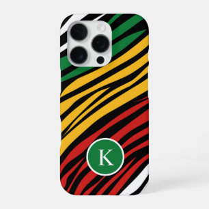 Monogram Red Green Yellow Black History Month iPhone 16 Pro Case