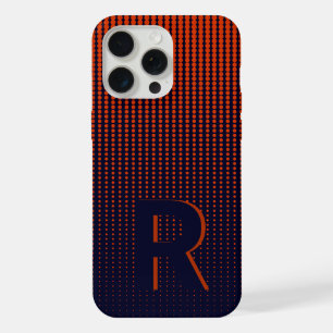 Monogram Red Halftone Modern Initial Personalised iPhone 15 Pro Max Case