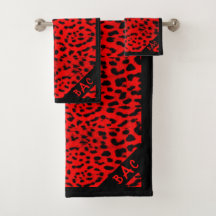 Monogram Red Leopard Print
