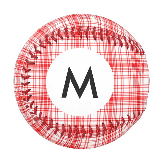 Monogram Red Plaid Baseball (Front Left)